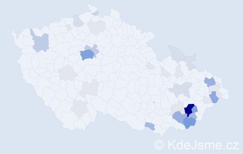 Příjmení: 'Valeriánová', počet výskytů 140 v celé ČR