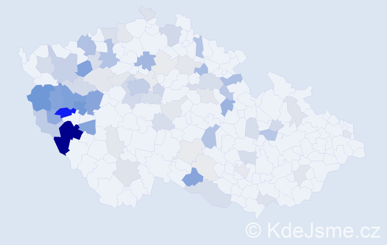 Příjmení: 'Kantová', počet výskytů 272 v celé ČR