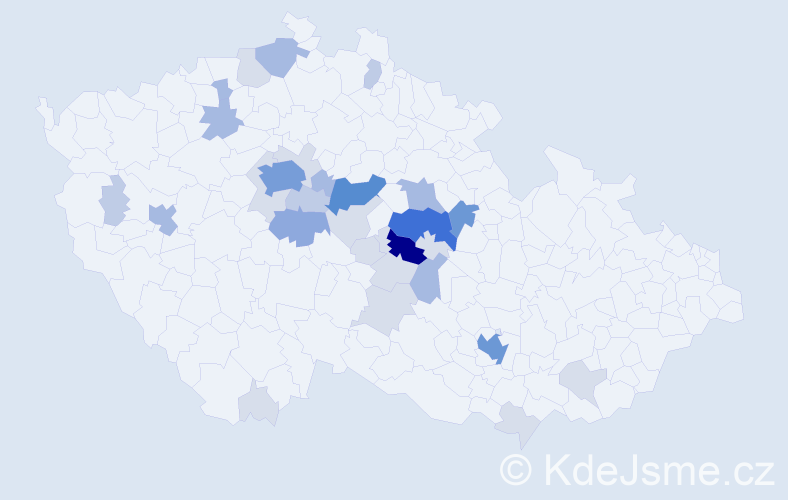 Příjmení: 'Kovačka', počet výskytů 102 v celé ČR