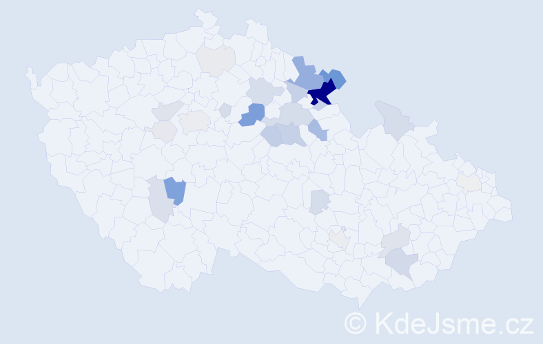 Příjmení: 'Kosinková', počet výskytů 126 v celé ČR