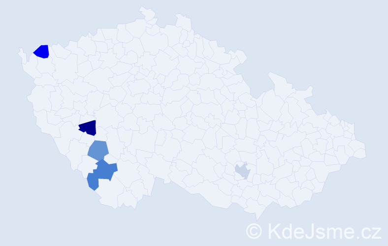 Příjmení: 'Varaus', počet výskytů 13 v celé ČR