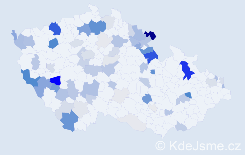 Příjmení: 'Puška', počet výskytů 238 v celé ČR
