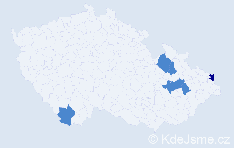 Příjmení: 'Kaljanko', počet výskytů 8 v celé ČR