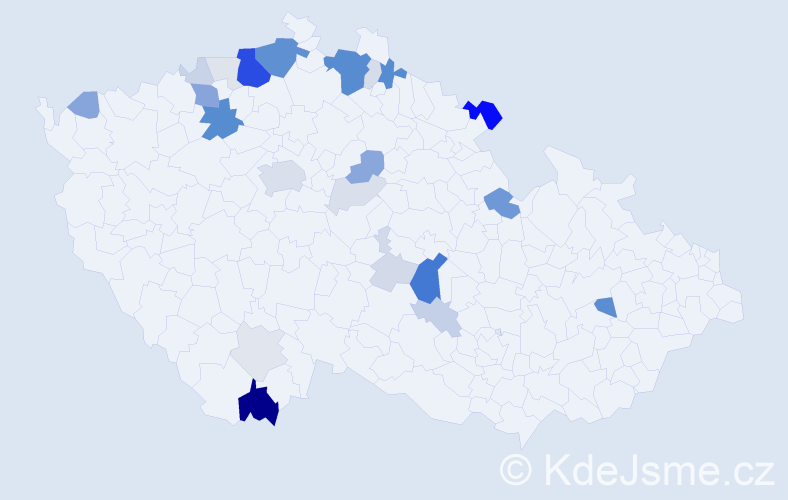 Příjmení: 'Džurban', počet výskytů 97 v celé ČR