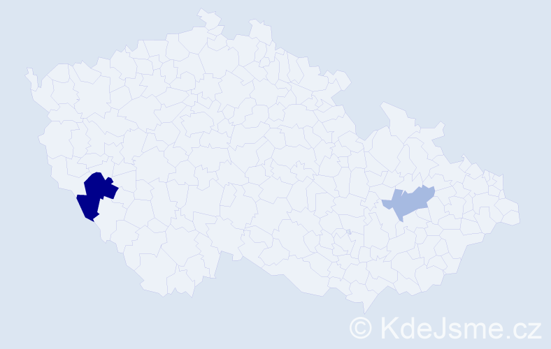 Příjmení: 'Trešová', počet výskytů 4 v celé ČR