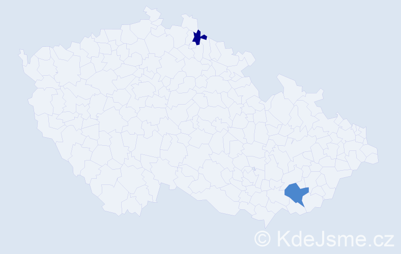 Příjmení: 'Bašťovanský', počet výskytů 6 v celé ČR