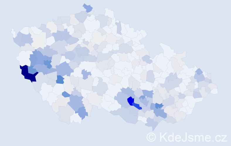 Příjmení: 'Sladká', počet výskytů 944 v celé ČR