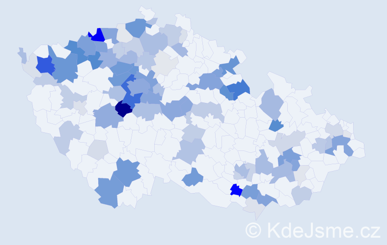 Příjmení: 'Unger', počet výskytů 400 v celé ČR