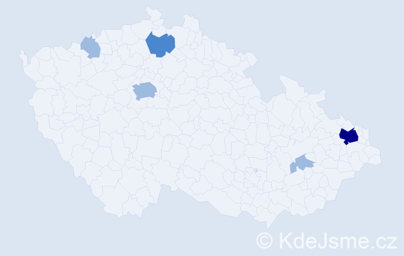 Příjmení: 'Brezula', počet výskytů 9 v celé ČR