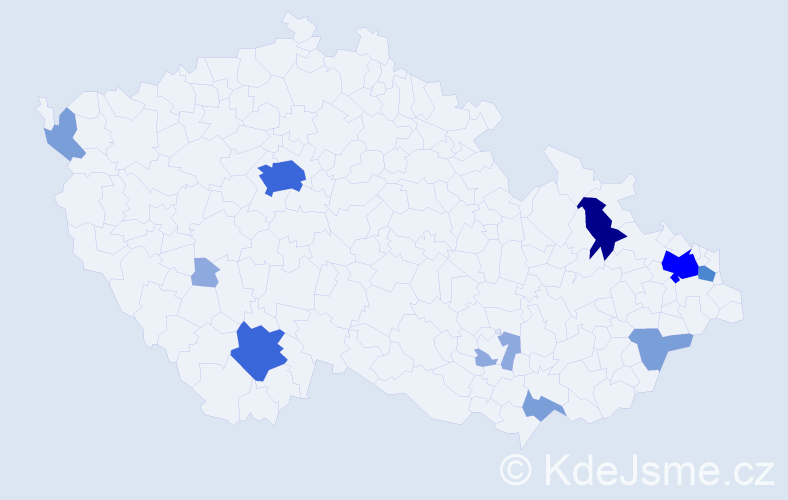 Příjmení: 'Višvaderová', počet výskytů 31 v celé ČR