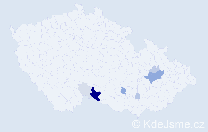 Příjmení: 'Rella', počet výskytů 22 v celé ČR