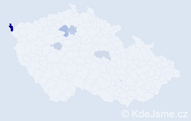 Příjmení: 'Karadiová', počet výskytů 9 v celé ČR