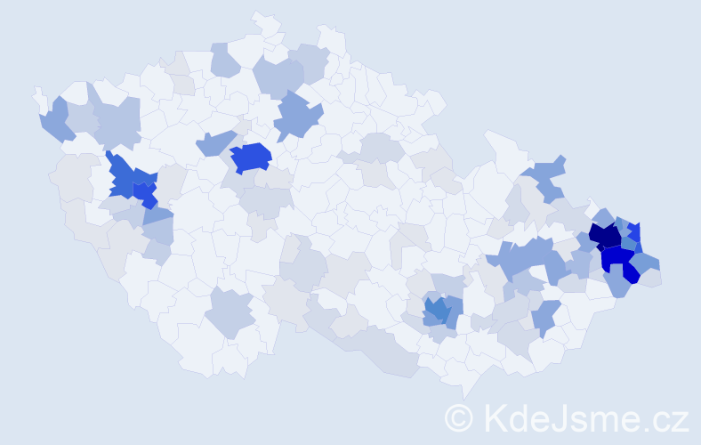 Příjmení: 'Kulová', počet výskytů 427 v celé ČR