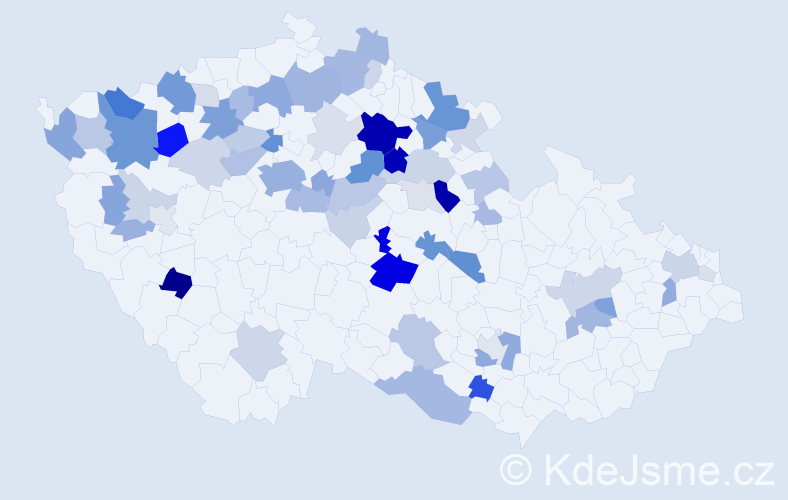 Příjmení: 'Dejlová', počet výskytů 172 v celé ČR