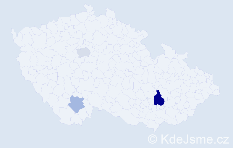 Příjmení: 'Bain', počet výskytů 6 v celé ČR