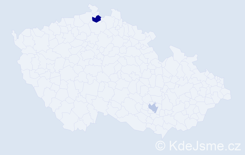 Příjmení: 'Skriňák', počet výskytů 2 v celé ČR