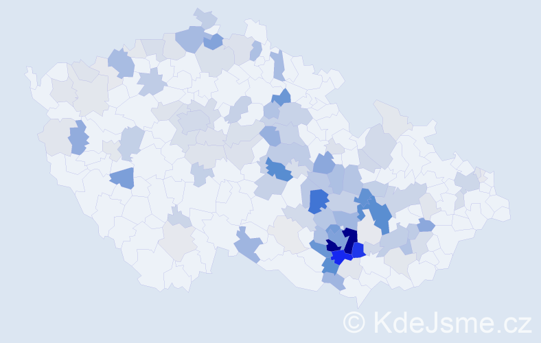 Příjmení: 'Kalvoda', počet výskytů 502 v celé ČR