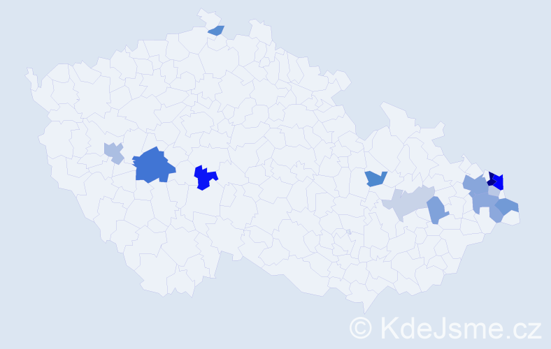 Příjmení: 'Stračánková', počet výskytů 32 v celé ČR