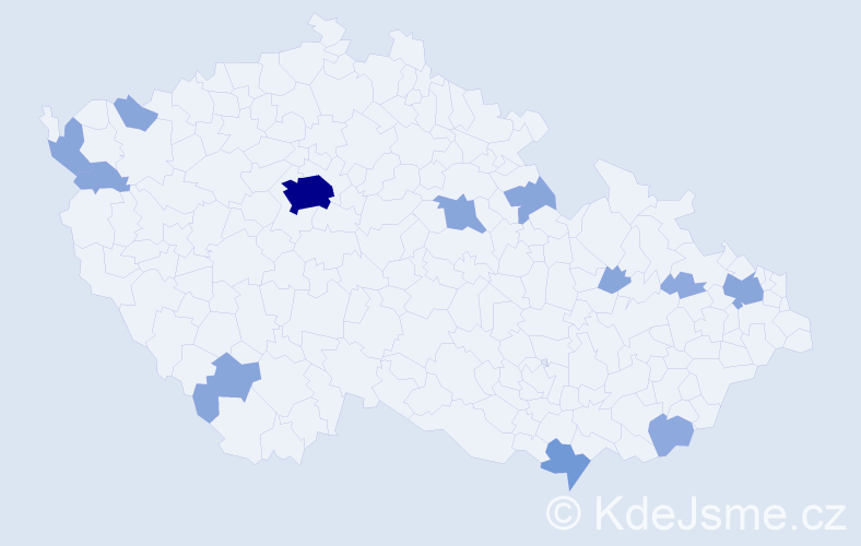 Příjmení: 'Országhová', počet výskytů 30 v celé ČR