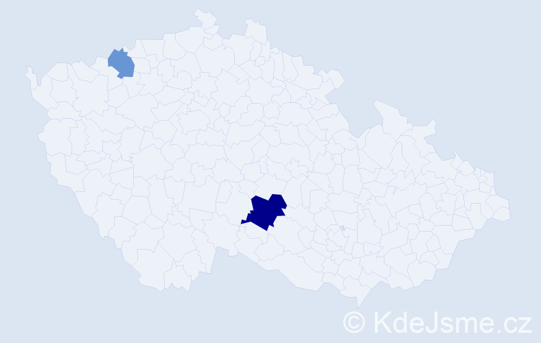 Příjmení: 'Wodák', počet výskytů 4 v celé ČR