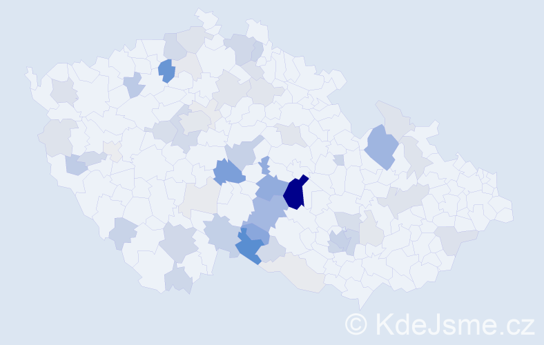 Příjmení: 'Pazourová', počet výskytů 166 v celé ČR