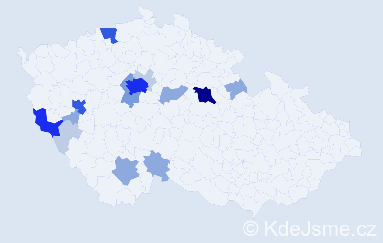 Příjmení: 'Pitter', počet výskytů 51 v celé ČR