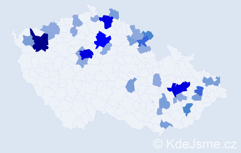 Příjmení: 'Hrnková', počet výskytů 77 v celé ČR