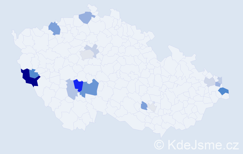 Příjmení: 'Pauliová', počet výskytů 34 v celé ČR
