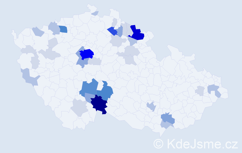 Příjmení: 'Kalkus', počet výskytů 118 v celé ČR