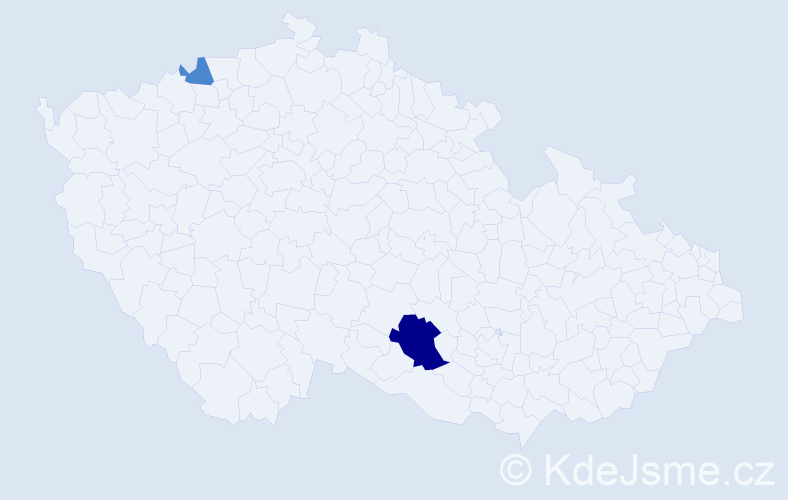 Příjmení: 'Tiseková', počet výskytů 4 v celé ČR