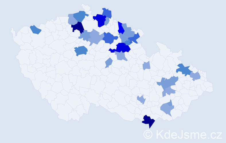 Příjmení: 'Kober', počet výskytů 80 v celé ČR