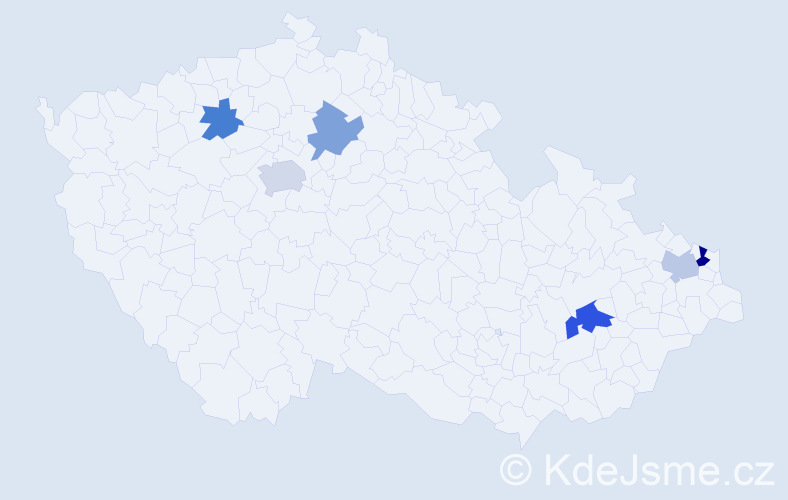 Příjmení: 'Bartalská', počet výskytů 9 v celé ČR