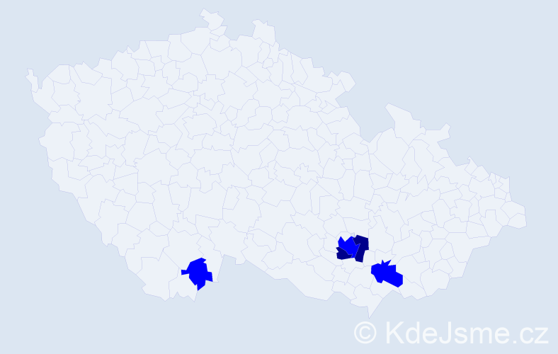 Příjmení: 'Devátová', počet výskytů 5 v celé ČR
