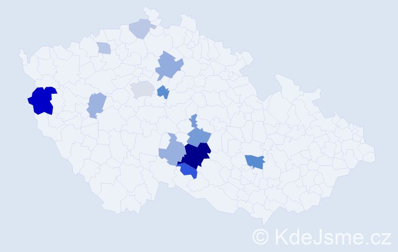 Příjmení: 'Fatr', počet výskytů 31 v celé ČR