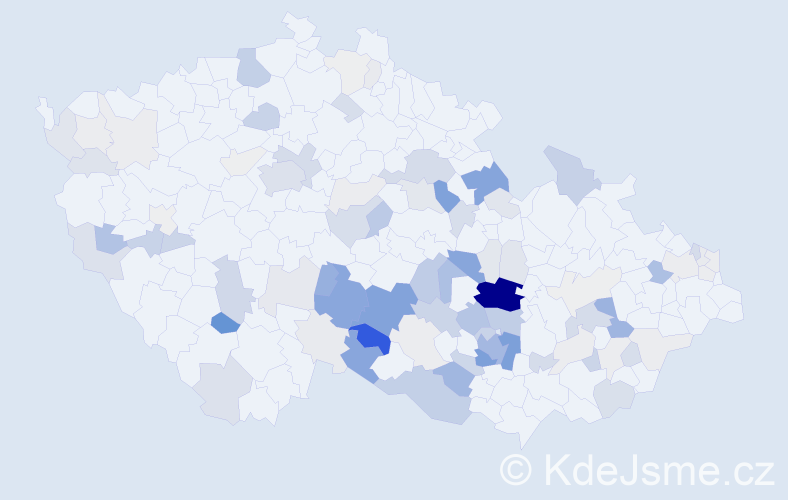 Příjmení: 'Páral', počet výskytů 366 v celé ČR