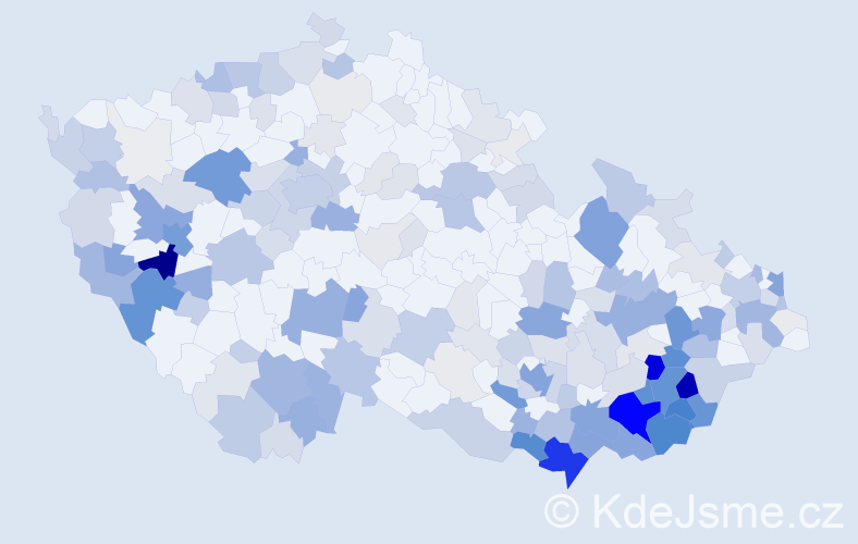 Příjmení: 'Turečková', počet výskytů 863 v celé ČR