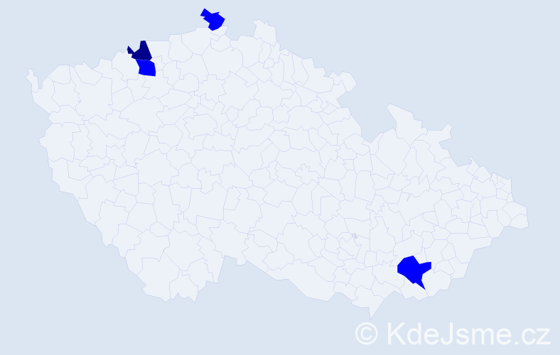 Příjmení: 'Pénteková', počet výskytů 5 v celé ČR