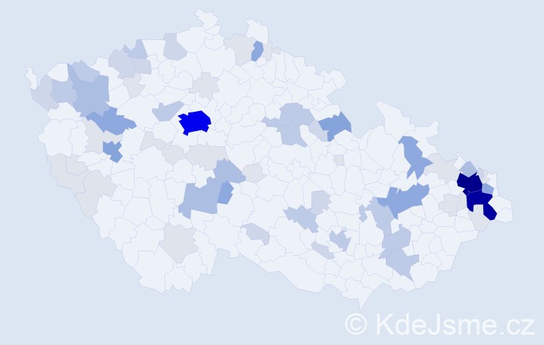 Příjmení: 'Adamovská', počet výskytů 211 v celé ČR