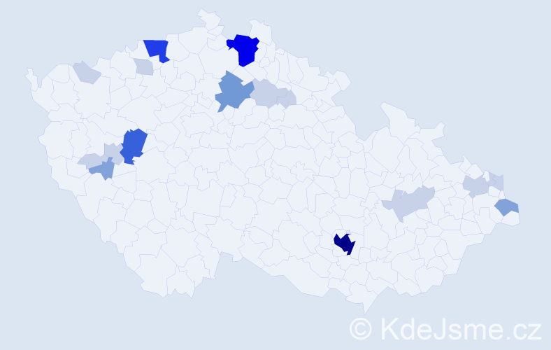 Příjmení: 'Lázóková', počet výskytů 57 v celé ČR