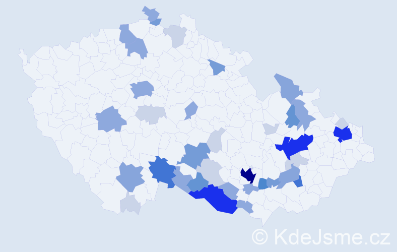 Příjmení: 'Seitl', počet výskytů 125 v celé ČR