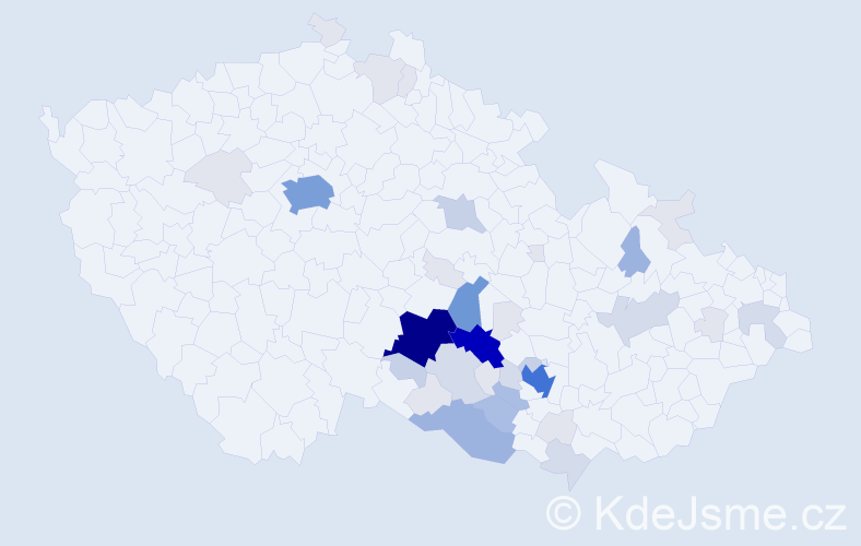 Příjmení: 'Cejnek', počet výskytů 161 v celé ČR