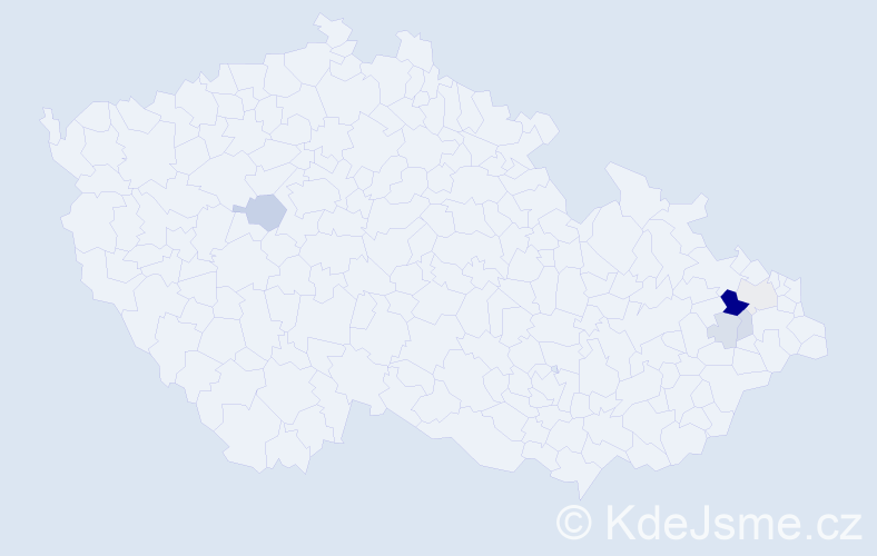 Příjmení: 'Banar', počet výskytů 16 v celé ČR