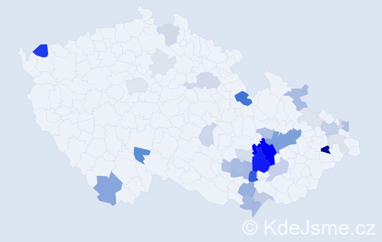 Příjmení: 'Drnovská', počet výskytů 121 v celé ČR