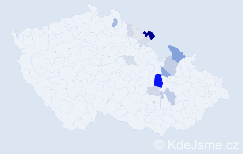 Příjmení: 'Lexmanová', počet výskytů 55 v celé ČR