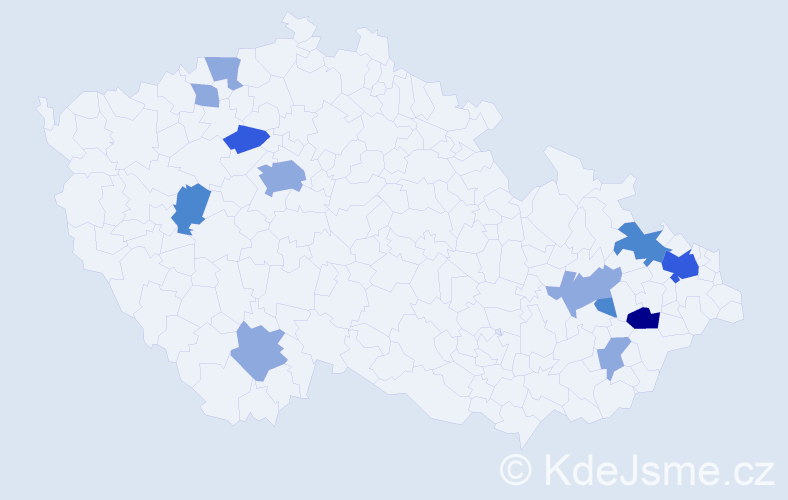 Příjmení: 'Gardian', počet výskytů 23 v celé ČR
