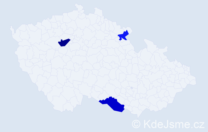 Příjmení: 'Hakličková', počet výskytů 9 v celé ČR