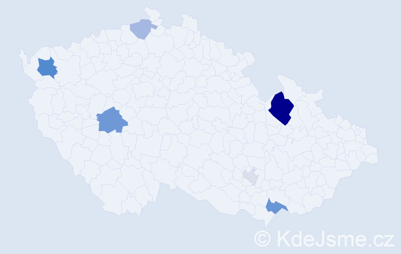 Příjmení: 'Kossová', počet výskytů 15 v celé ČR