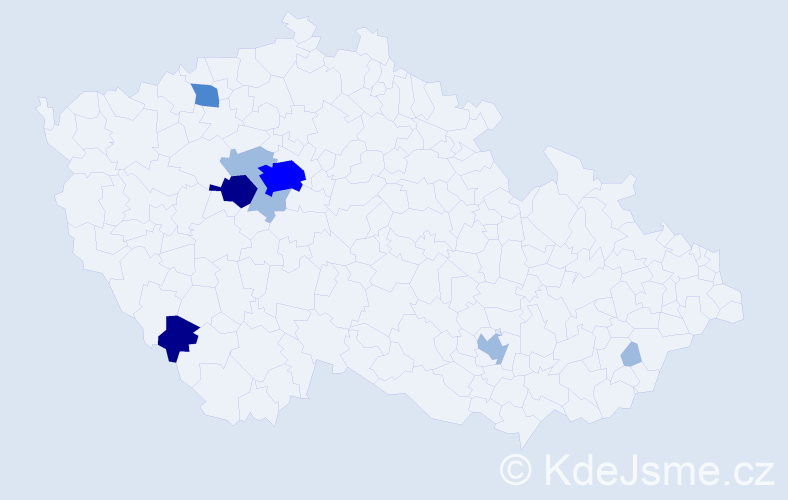 Příjmení: 'Turinek', počet výskytů 17 v celé ČR