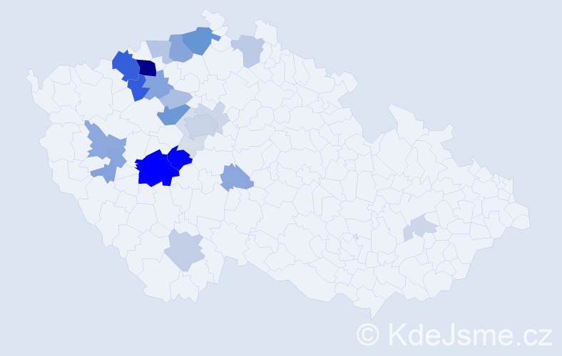 Příjmení: 'Kšanda', počet výskytů 83 v celé ČR