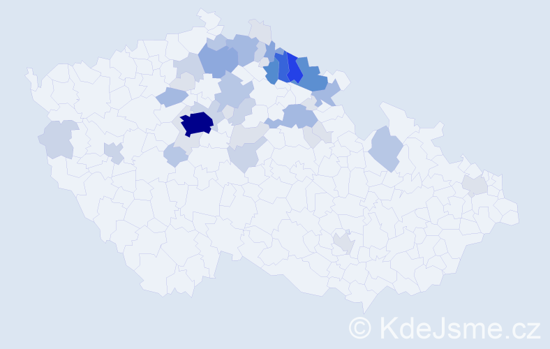 Příjmení: 'Bachtíková', počet výskytů 145 v celé ČR